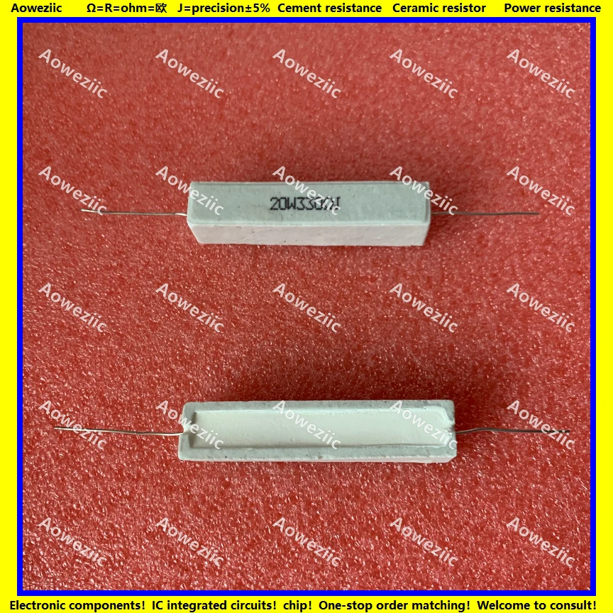 

10Pcs RX27 Horizontal cement resistor 20W 330 ohm 20W 330R 330RJ 20W330RJ Ceramic Resistance precision 5% Power resistance