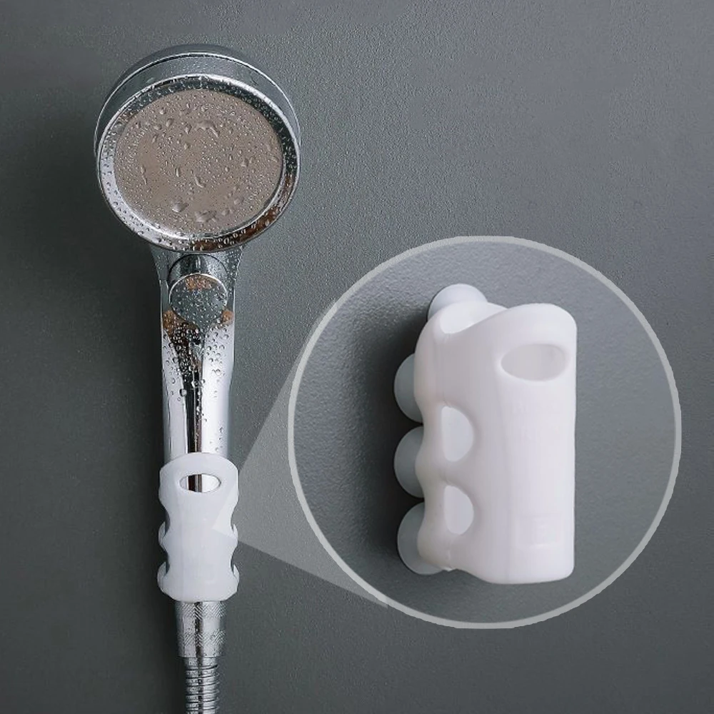 Removable Bracket Suction Cup Silicone Shower Head Holder Wall Mount Shower Adjustable Holder Shelf Rack Bathroom Accessories