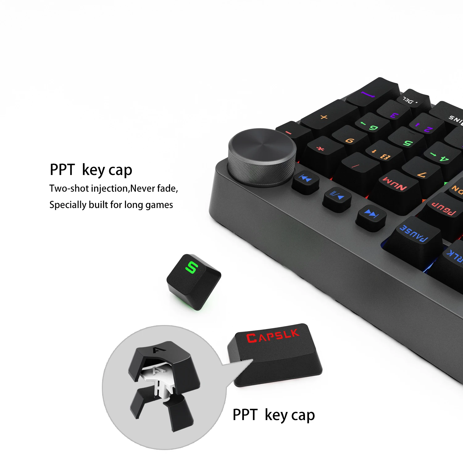 Keyboard Mekanik Permainan, Tata Letak Rusia/Spanyol/Perancis/AS 104-Tombol Lampu Latar LED Berkabel, Keyboard Gaming Profesional 。 Abu-abu-Hitam,