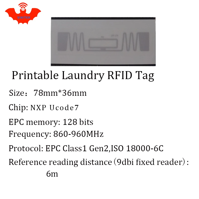 Uhf Rfid-Tag Wasbaar Printable Kleding Chip 915Mhz 860-960M Nxp Ucode7 Epc Gen2 6C Smart card Passieve Rfid Tags 500Pcs