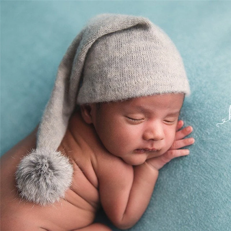 Photo Studio Photography Props Cap Beanie Baby Hat Newborn Photography Props Knit Fur Ball Newborn Hats Baby Photoshooting