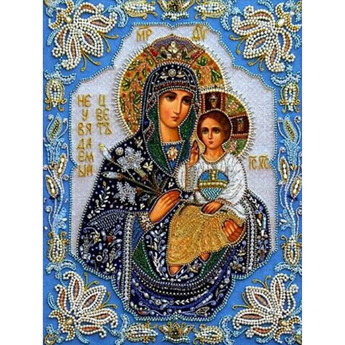 Holy Virgin Mary 5d Diy Diamond Painting Crystal Orthodox Icon Figurine Decorative cross-stitch Fashion Religion Paintings