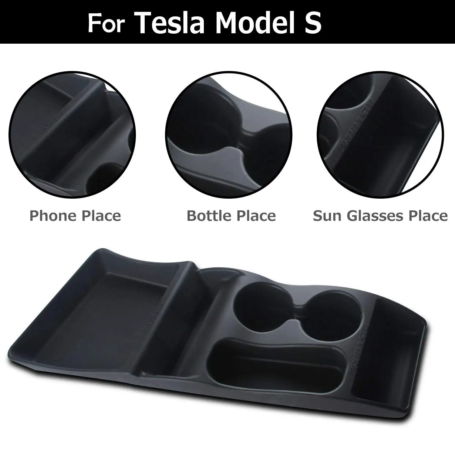 

Car Accessories Car Storage Box Console Container Center Insert Box Cup Silicone Storage Box Holder for Tesla Model S 2012-2017