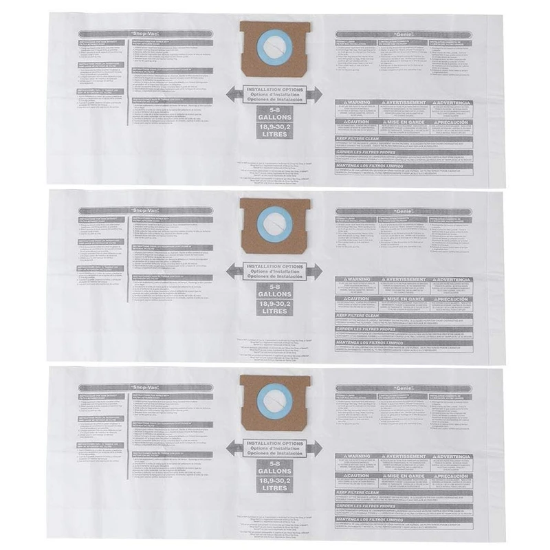 Saco universal para aspirador de pó, acessório de substituição para aspirador de pó de 5 a 8 galões ajustável para loja vac 90661 906-61 9066100