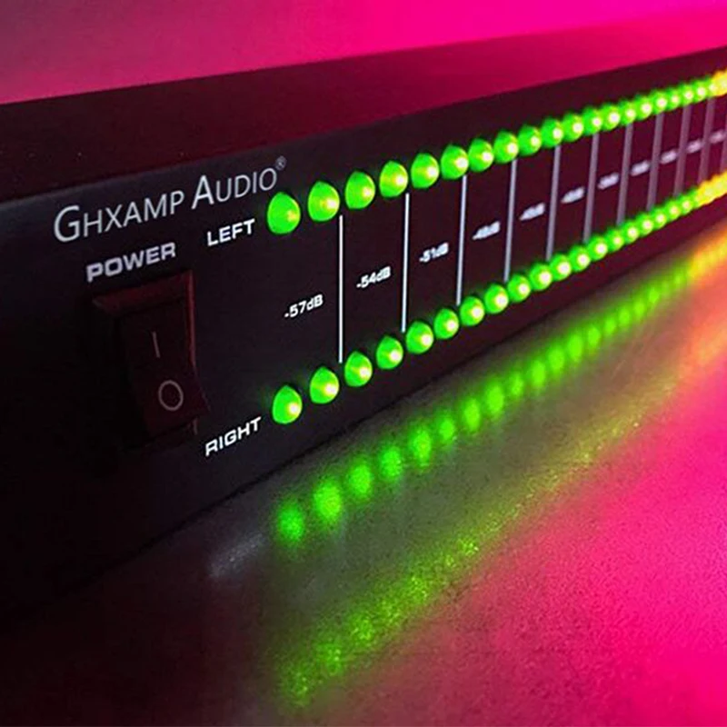 

GHXAMP Professional Dual 40 LED Spectrum Stage Home Amplifier Speaker Audio Stereo Level Indicator -57dB-0dB