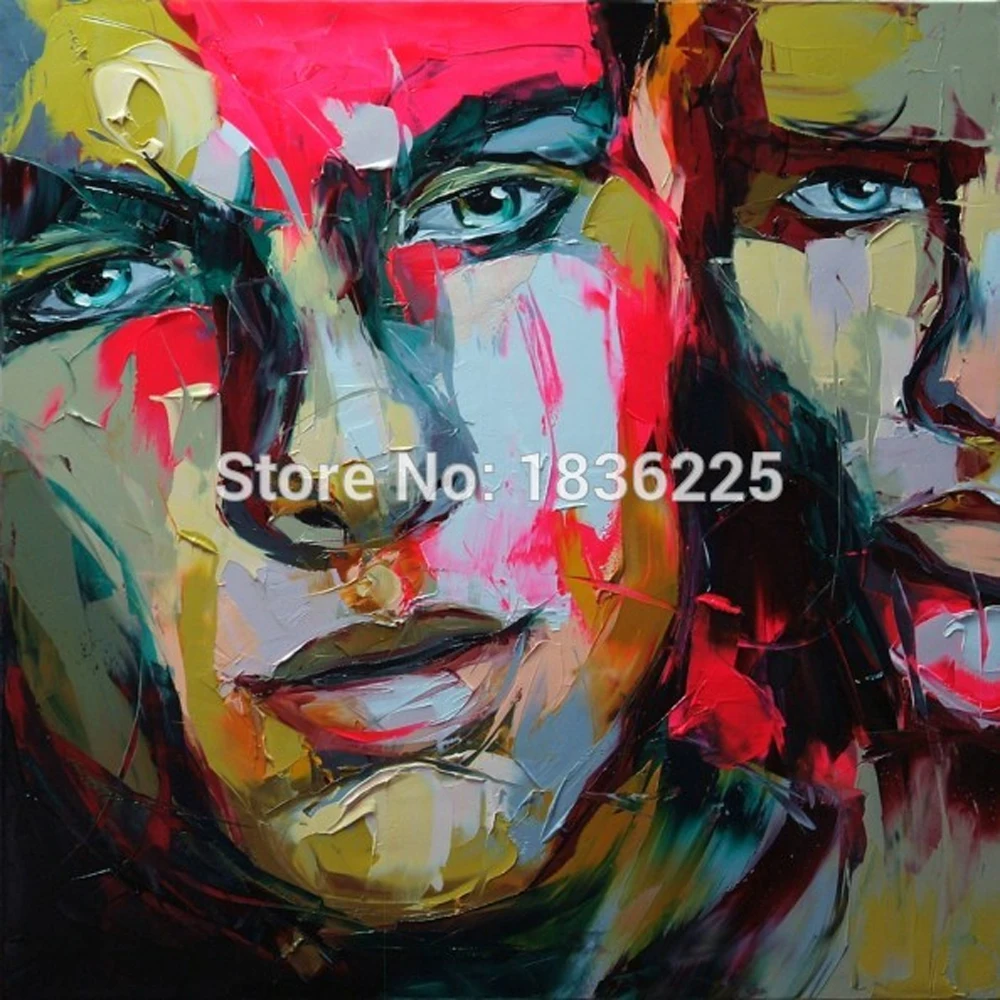 

Handsome man face art 100% Hand-painted good quality modern abstract portrait oil painting reproduction wall painting on canvas