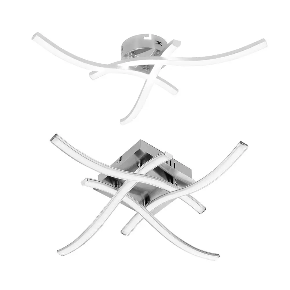 Modern LED Ceiling Light 21W 3000K Night Light Forked Shaped Ceiling Lamp for Living Room Bedroom Decor Curved Design Lamp