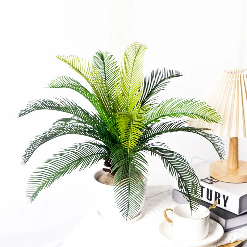 40cm Artificial Plants Cycas Palm Tree Plastic Tropical Plant Fake Tree Leaf False Fronds For Home Garden Wedding Decoration