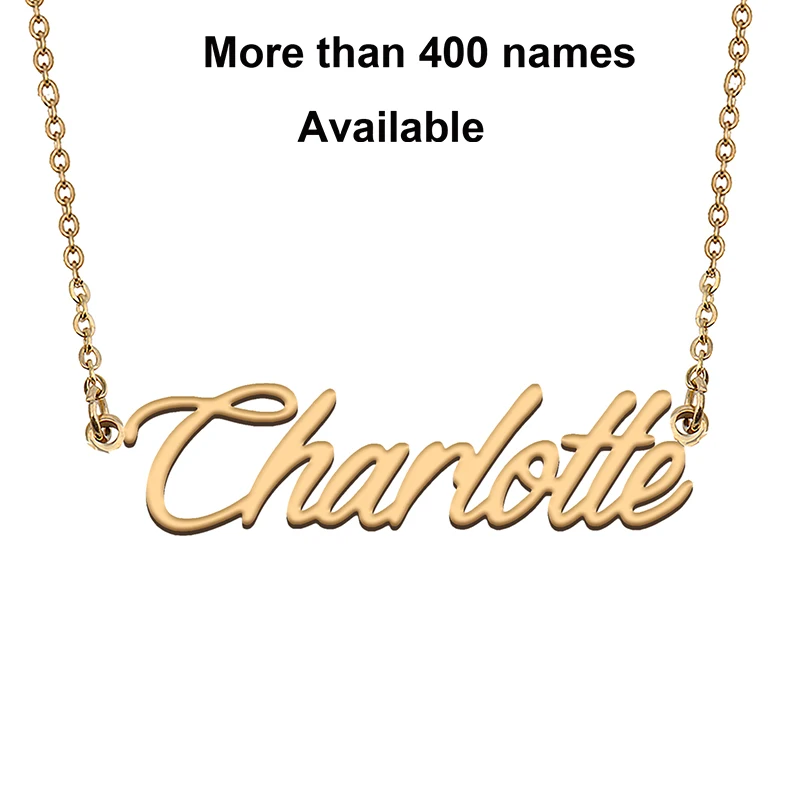 Cursive Initial Letters Name Necklace for Charlotte Birthday Party Christmas New Year Graduation Wedding  Valentine Day Gift