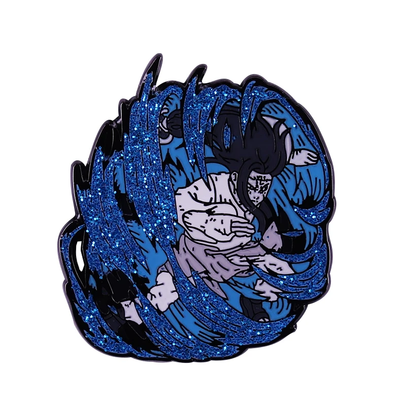 Hyuga Clan Neji Hyuga Enamel pin ninja anime blue glitter brooch