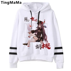 Genshin Impact Hoodies Men Kawaii Cartoon Hu Tao Graphic Streetwear Harajuku Casual Winter Warm Unisex Sweatshirts Male