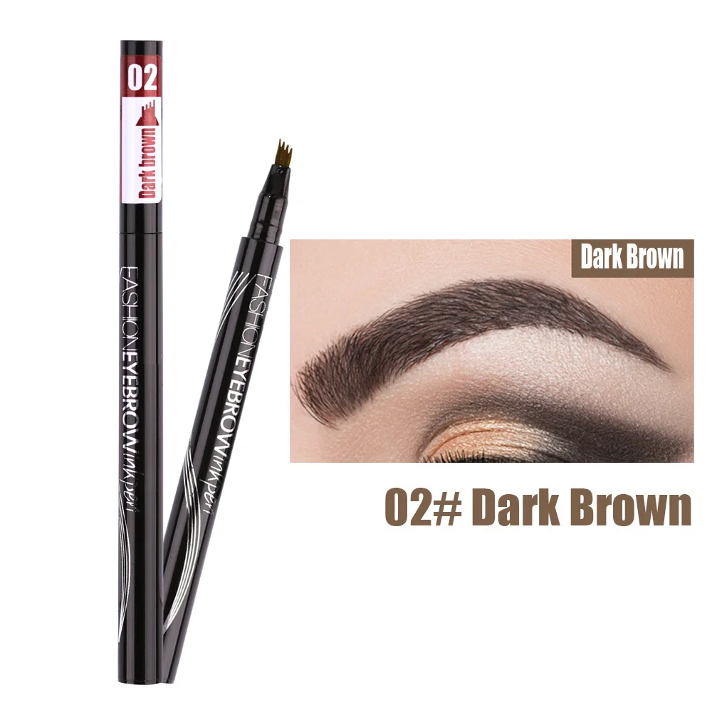 Tattoo Eyebrow 3D liquid Ink Pen waterproof 4 fork pencil brow Eyes Makeup Female Cosmetics 5 Natural Color Available New