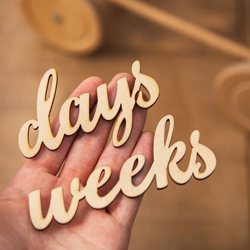 19pcs/lot Baby Milestone Cards Wooden Photography Milestones Memorial Monthly Newborn Commemorativenir Newborn Photo Accessories image 5