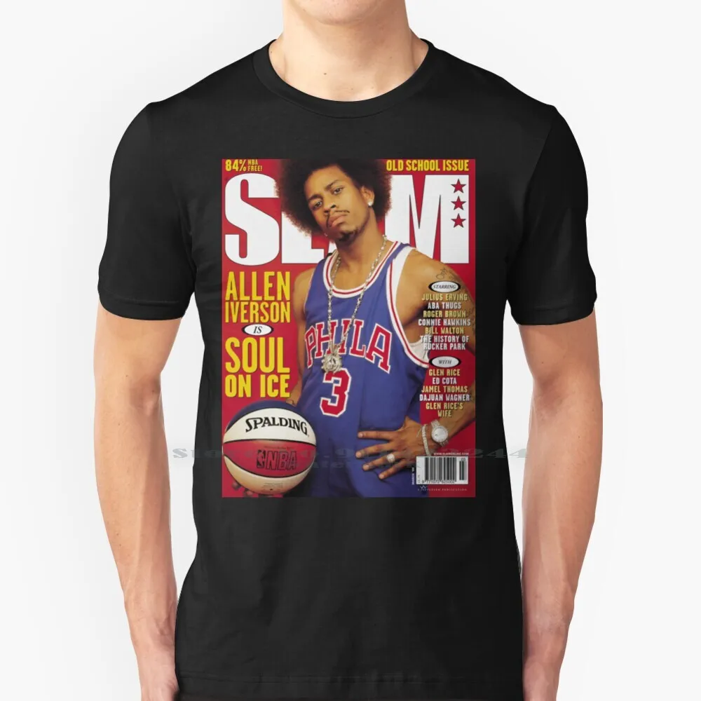 Allen Iverson Slam Magazine 1999 T Shirt Cotton 6XL Basketball Slam Iverson