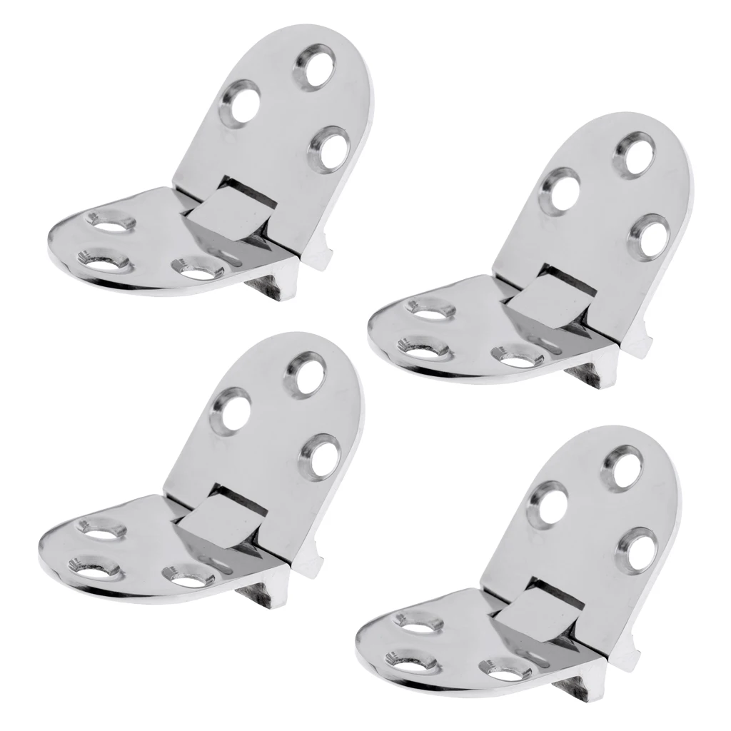 4pcs 316 Stainless Steel Flush Strap Hinge Door Hinge for Marine Boat Yacht