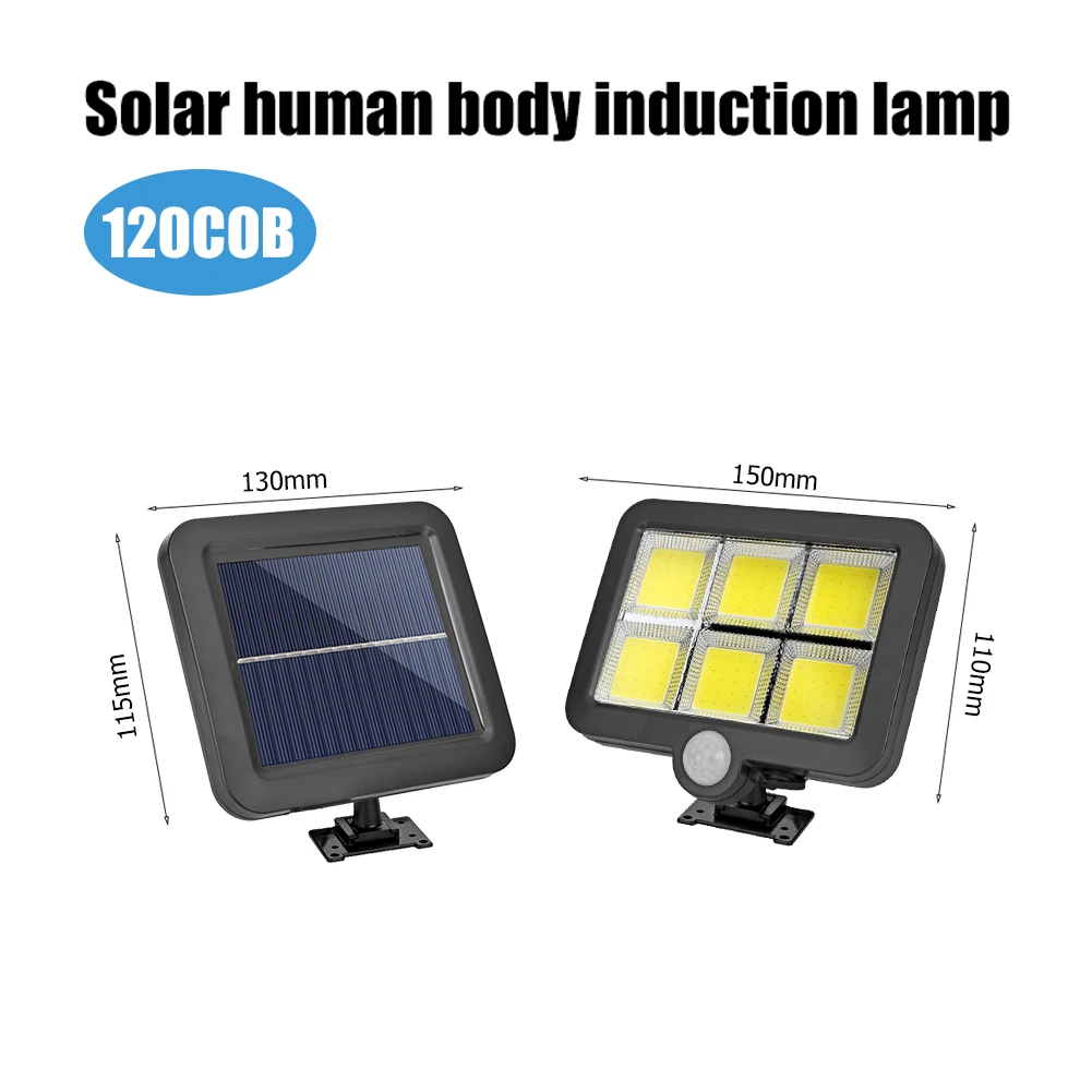 Ip65 led solar luz de parede solar luz de poste de amarração led luz de parede solar controle remoto sensor de movimento humano lâmpada do jardim ao ar livre