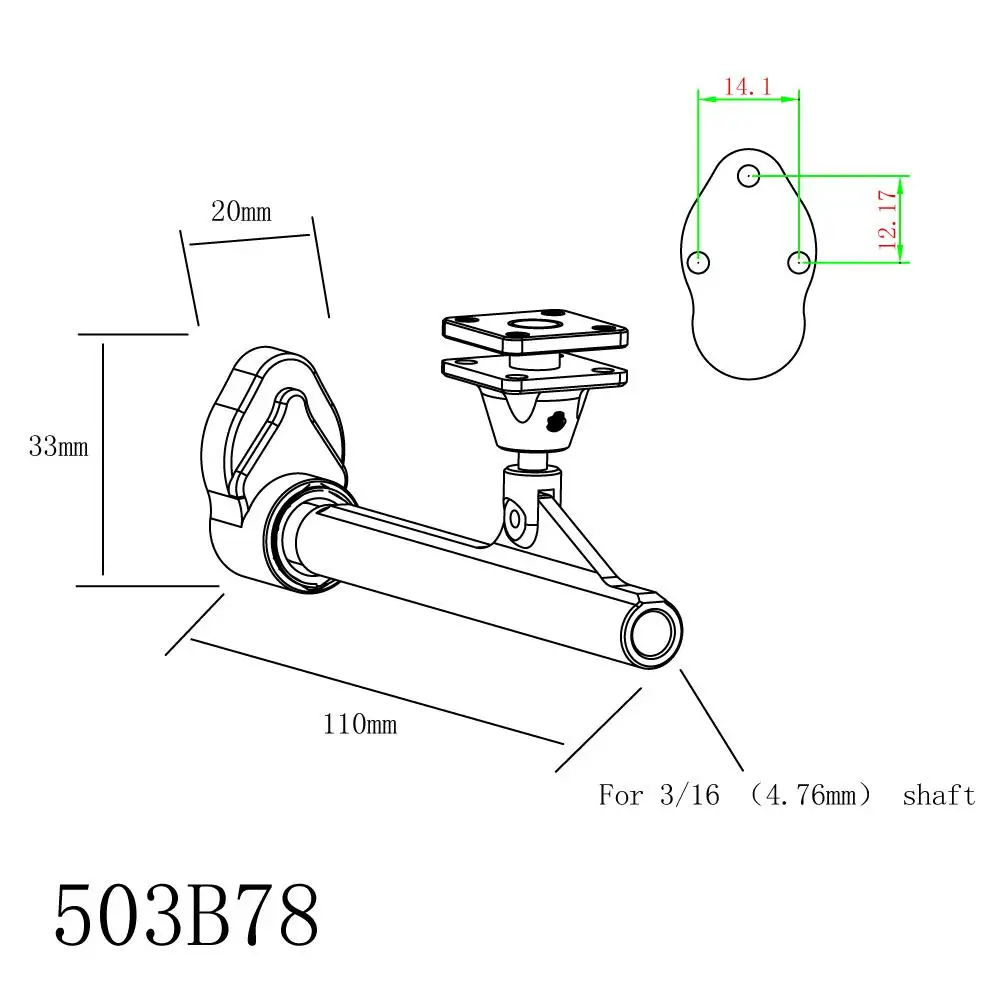 TFL Genuine Parts! CNC Aluminium Alloy 4.76mm L110mm shaft bracket with fixed seat for catamaran