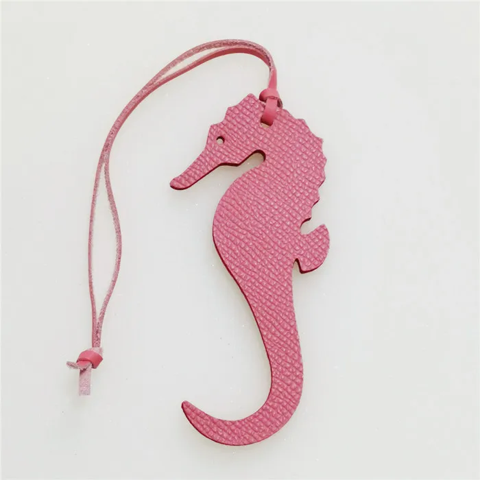 Genuine Leather Cut Animals Seahorse Palm Camel Seahorse Deer Butterfly Keychain Backpack Pendant Animal Women Bag Charm