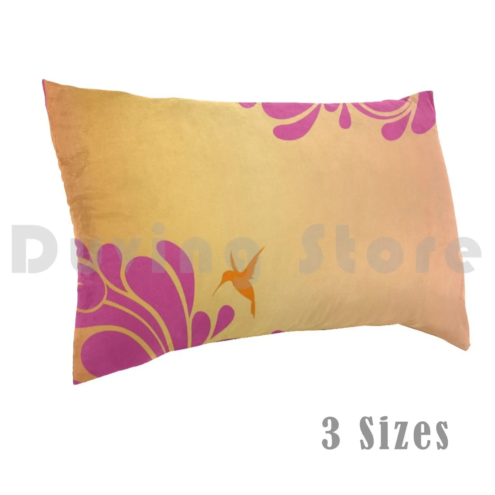 Zen Hummingbird Pillow Case 20*30 Inch Hummingbird Zen Bird Flower Floral Calm Peace Nectar Hummingbirds Nature