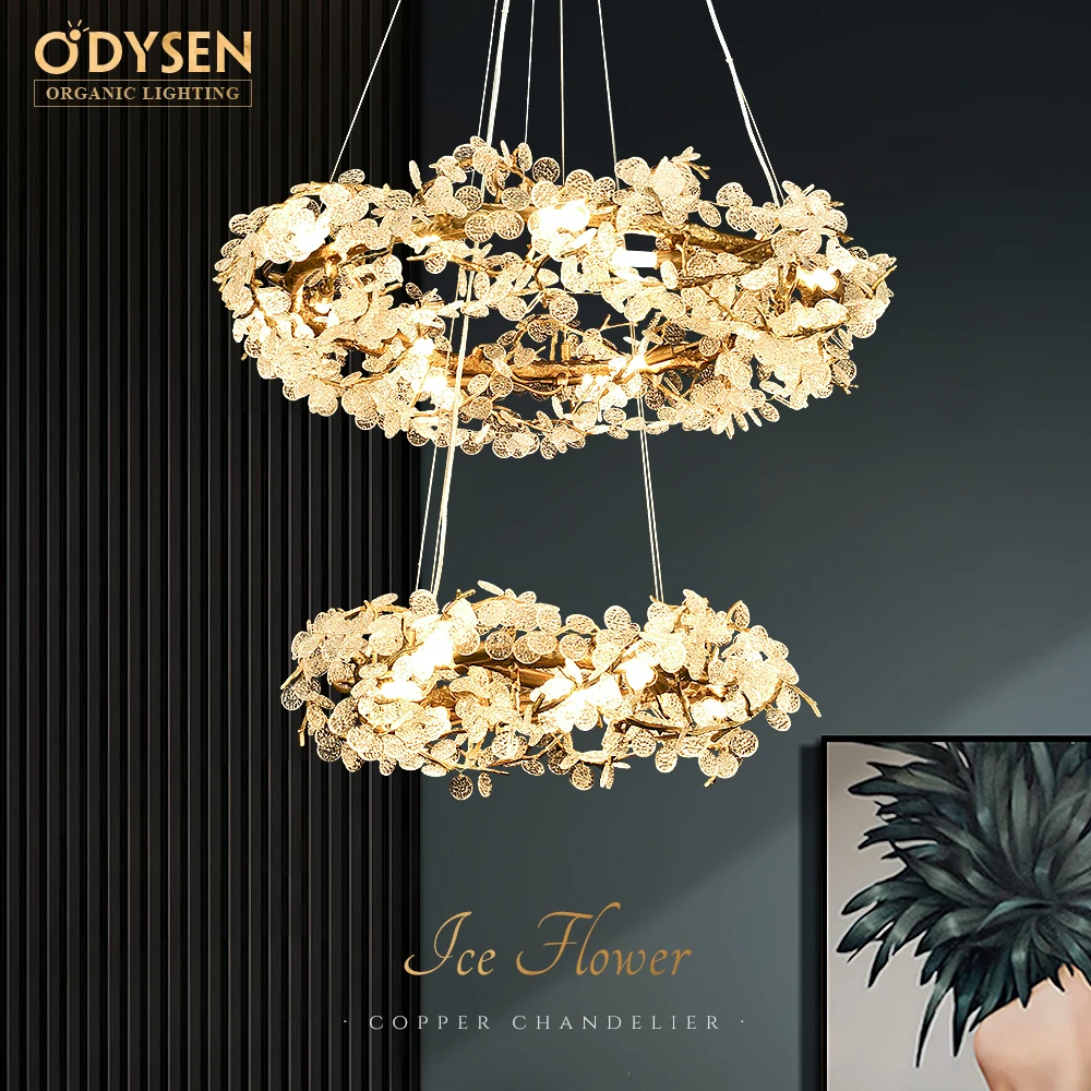 

ODYSEN Tree Branches ART DECO Indoor Decoration Copper Lighting Fixture for Living Dining Room Table Snowflake Creative