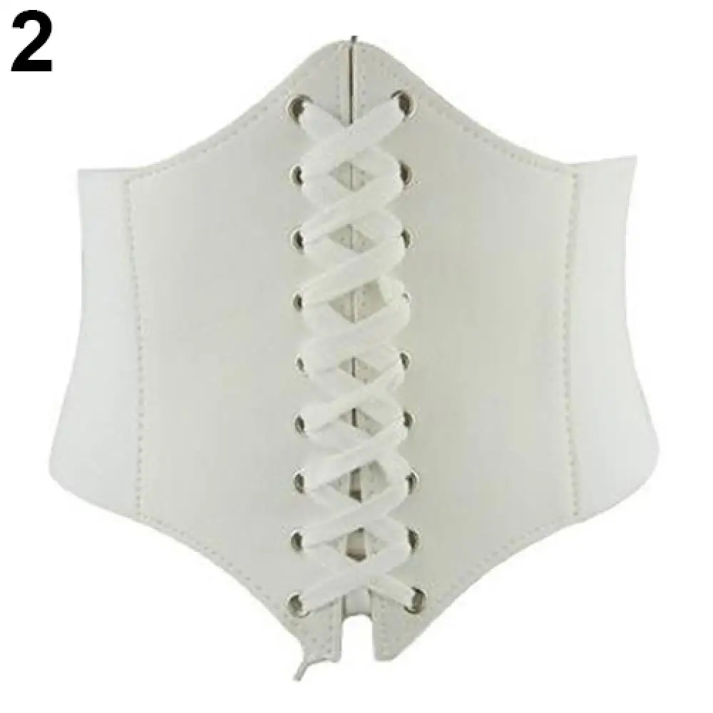 Sexy Vintage Waspie Corset Women Belt Leather Wide Lace Up Waist Belt Shapewear Corset Body Shaper Femme Fajas