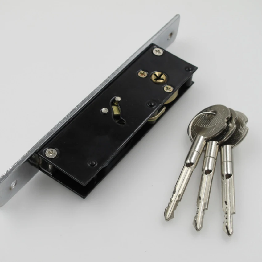 Sliding Glass Door Replacement Mortise Lock замок With Adapter Plate and Keys, 4mm Screw Holes, for Door Of 35-45mm Thickness