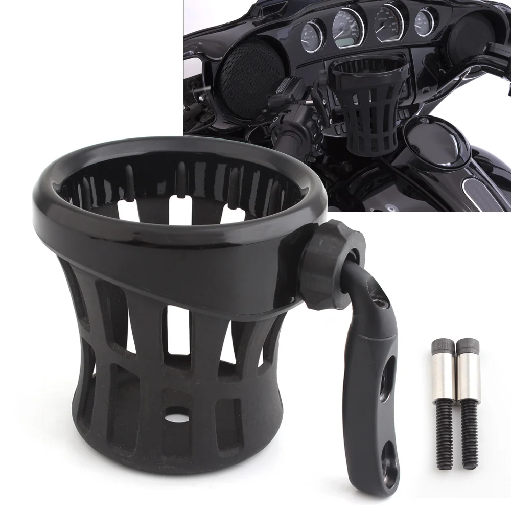 Motorcycle Handlebar Mounted Drink Cup Driver Drink cup Holder For Harley Road King Electra Glide Sportster Dyna Softail 1996-UP