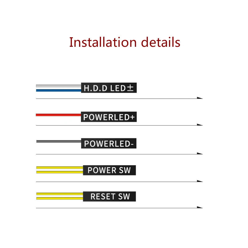 PC Host Start Restart LED Metal Button Switch PC DIY 12mm 16mm 19mm 22mm With 60cm Motherboard Cable PC Power Switch