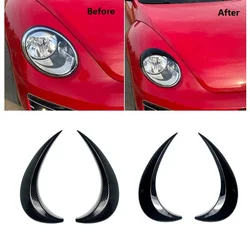 New Hot 2PCS ABS Car Headlight Eyebrows Headlamp Eyelid Cover Trim For VW Beetle 2012-2018 Auto Accessories