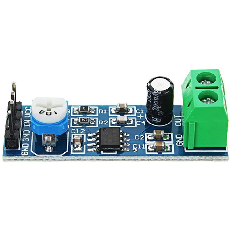 Módulo amplificador de potencia de Audio, placa amplificadora Mono, entrada de 5V-12V, 200 veces de ganancia, LM386, 5 unids/lote