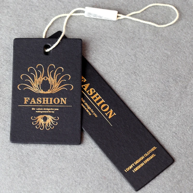 Thick cardboard paper hang tag label, (1000pcs/lot) customized clothing printed swing tags with private logo