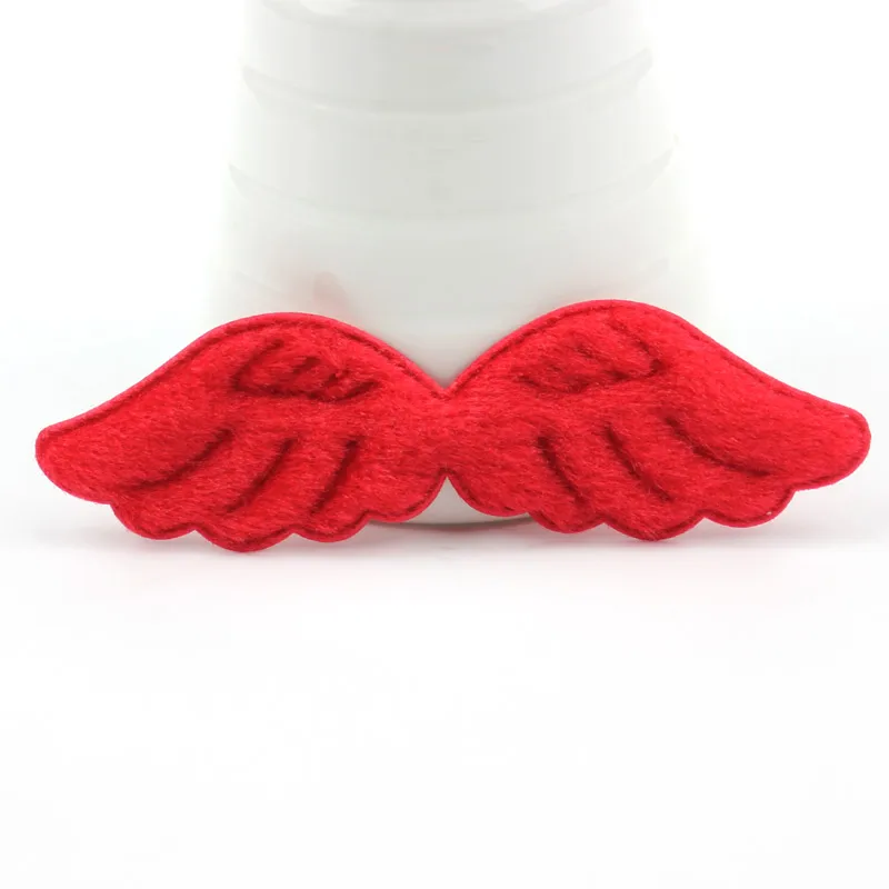 30Pcs 3*10cm Furry Angel Wing Shape Appliques for Clothing Patches Sewing Supplies Hair Hat Decor Ornament Accessories