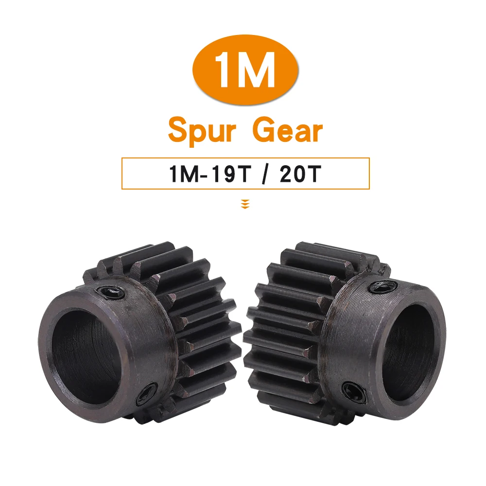 

Gear 1M-19T/20T SC45#Carbon Steel Material Blackening Spur Gear Bore Size 5/6/6.35/7/8/10/12/12.7 mm Transmission Accessories