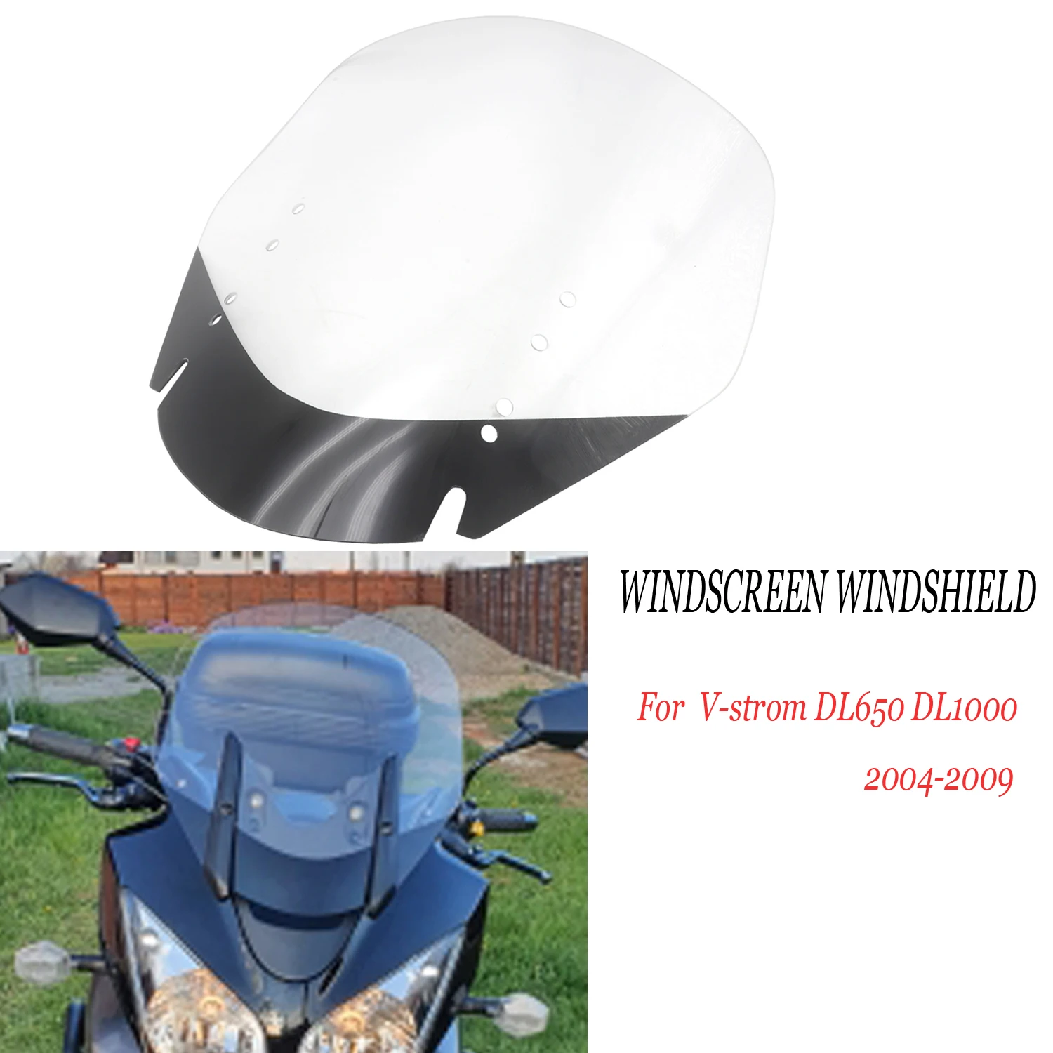 For Suzuki Vstrom V-strom DL 650 1000 DL1000 DL650 Motorcycle Windscreen Windshield 2006 - 2009