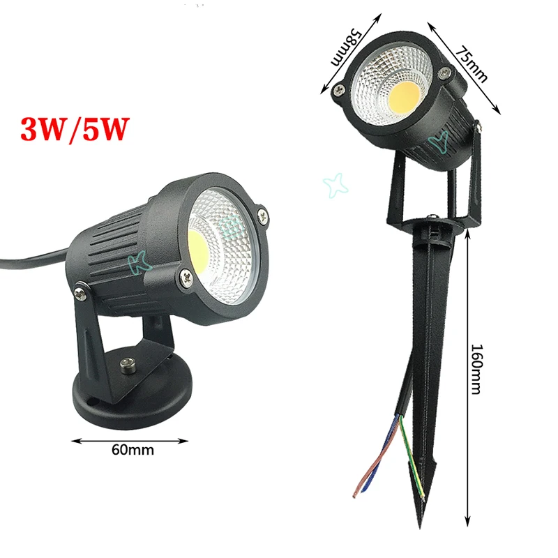 COB Tuin Gazon Lamp 3W 5W 7W 10W Outdoor LED Spike Light Waterdichte Verlichting Led Licht tuinpad Spots AC110 220V DC12V