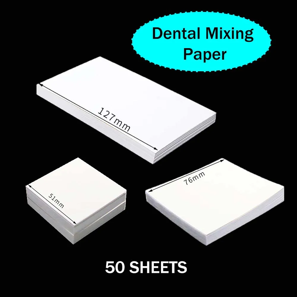 50Sheets Dental Disposable Mixing Paper Denture Laboratory Dentistry Tools Cement Powder Pad Dentist Material L/M/S