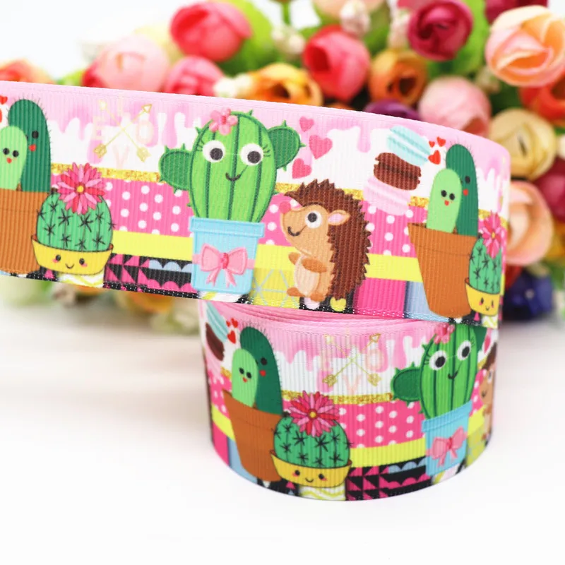 10 Yards 1,5'' 38MM Ripsband mit Blumen- und Tiermotiven für Haarschleifen, DIY-Bastelmaterial Y19081602 – Detail 3