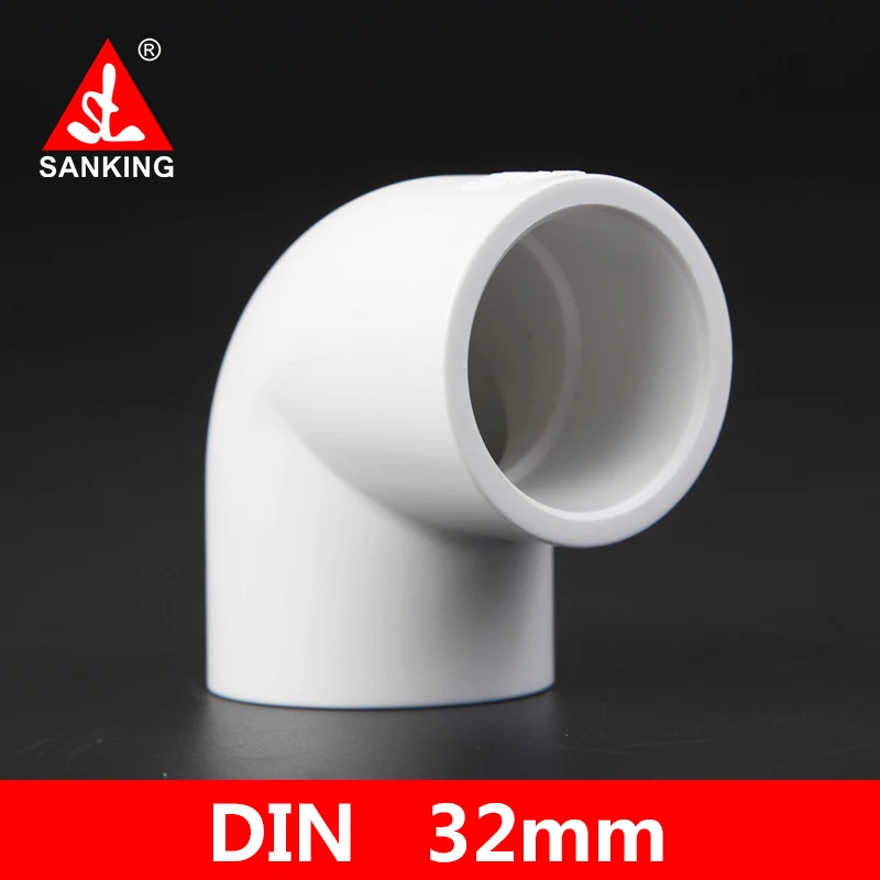 Sanking UPVC 32mm 90 Degree Elbow  PVC Waterproof Pipe Aquarium Adapter Water Tank Water Pipe Elbow Joints