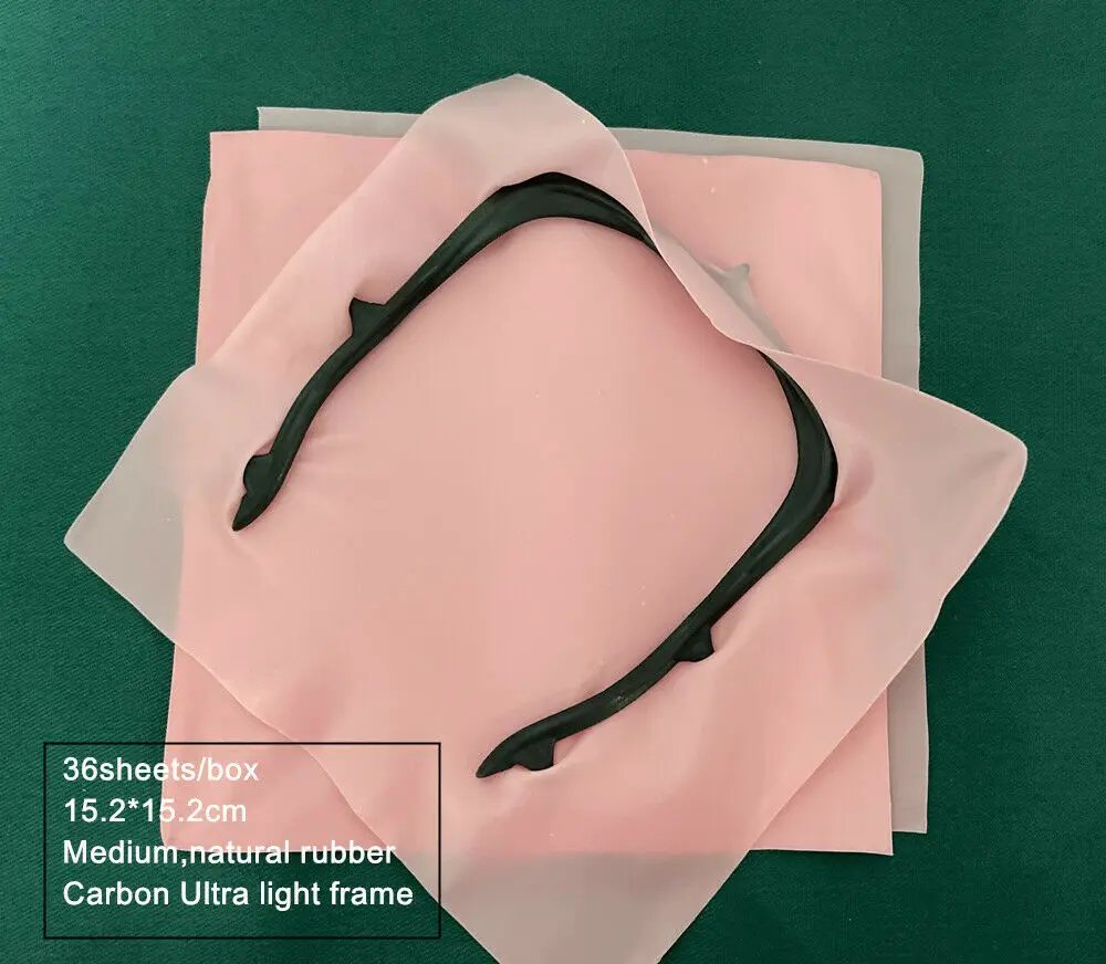 Dental Rubber Dam Sheets Natural Adult Pink Carbon Fibre Frame Ultra-Light