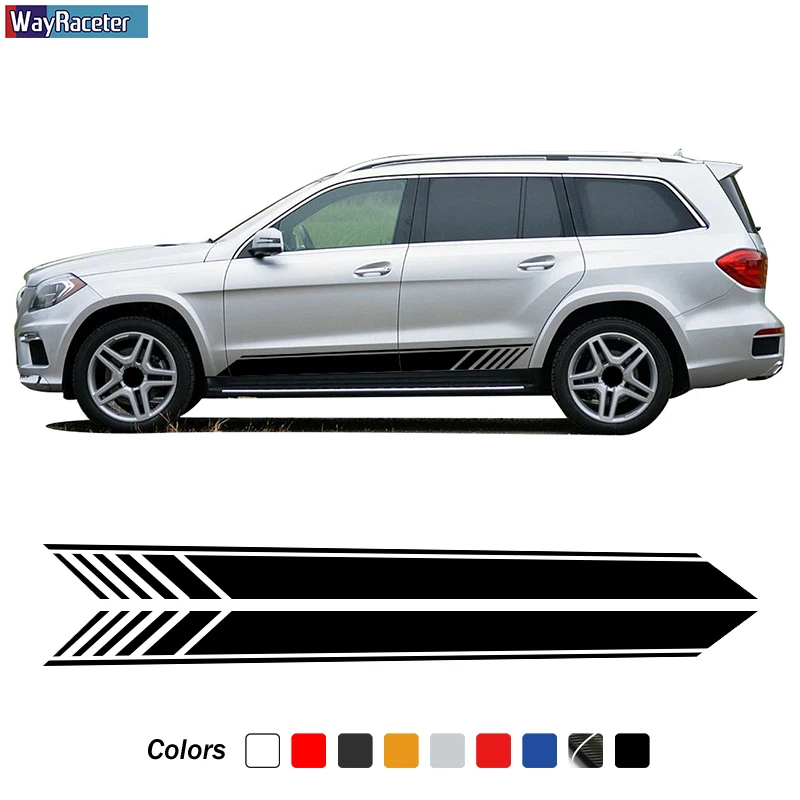 

Edition 1 AMG Decal Car Door Side Stripes Skirt Sticker For Mercedes Benz GL Class X164 X166 GL450 GL500 Accessories