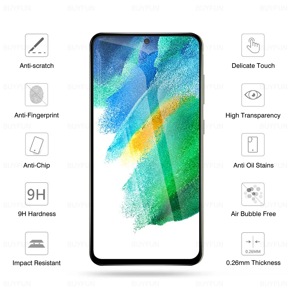 6in1 Full Cover Tempered Glass For Samsung Galaxy S21 FE 5G Screen Protector For Samsung S21 S20 FE Camera Lens Protection Film