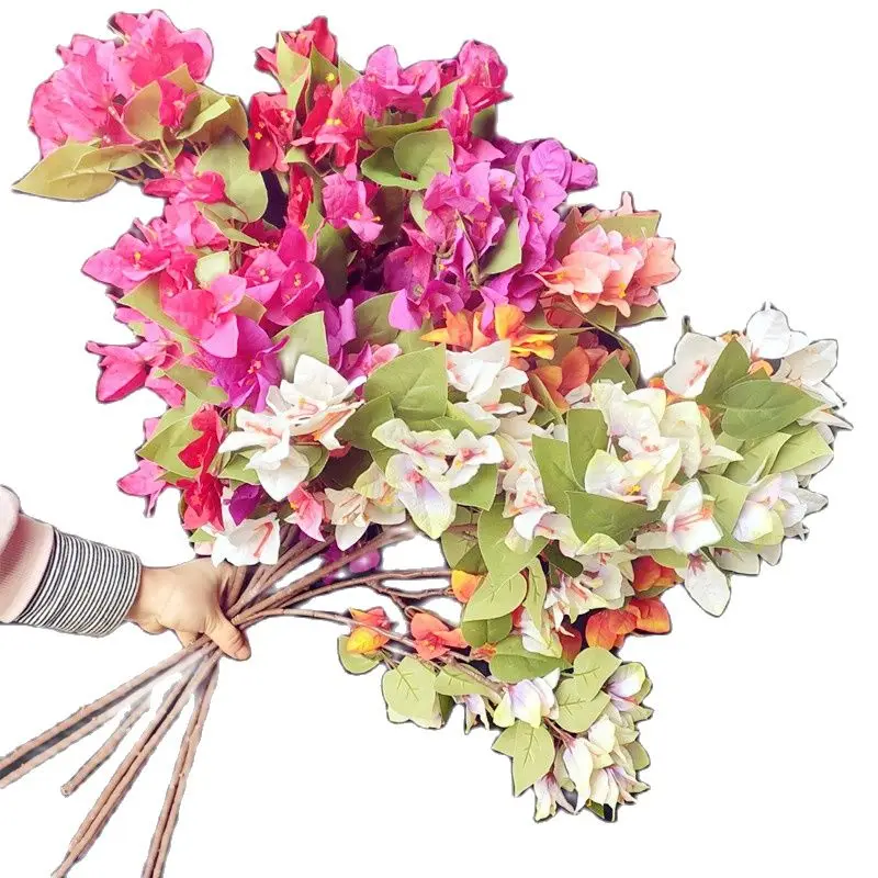 5pcs Silk Bougainvillea Flower Branches Artificial 60 Heads Fake Bougainvillea 85cm/33