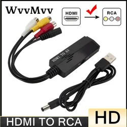 HDMI na kabel RCA 1080P HD wideo na konwerter Audio męski na RCA AV konwerter komponentów do DVD HDTV TV krótki ZF