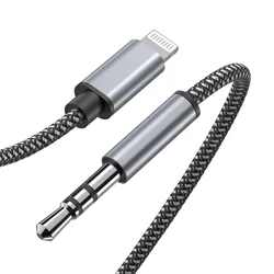 Lightning to 3.5mm Jack Aux Cable Car Speaker Headphone Adapter for iPhone 13 12 11 Pro XS Audio Splitter Cable for iOS 14 Above