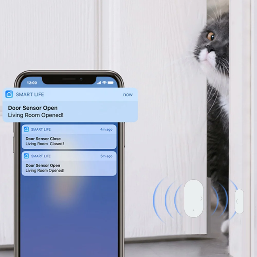 Sensor de puerta Tuya Zigbee para hogar inteligente, alarma antirrobo, automatización, Control remoto, funciona con Alexa, Google Home var SmartLife