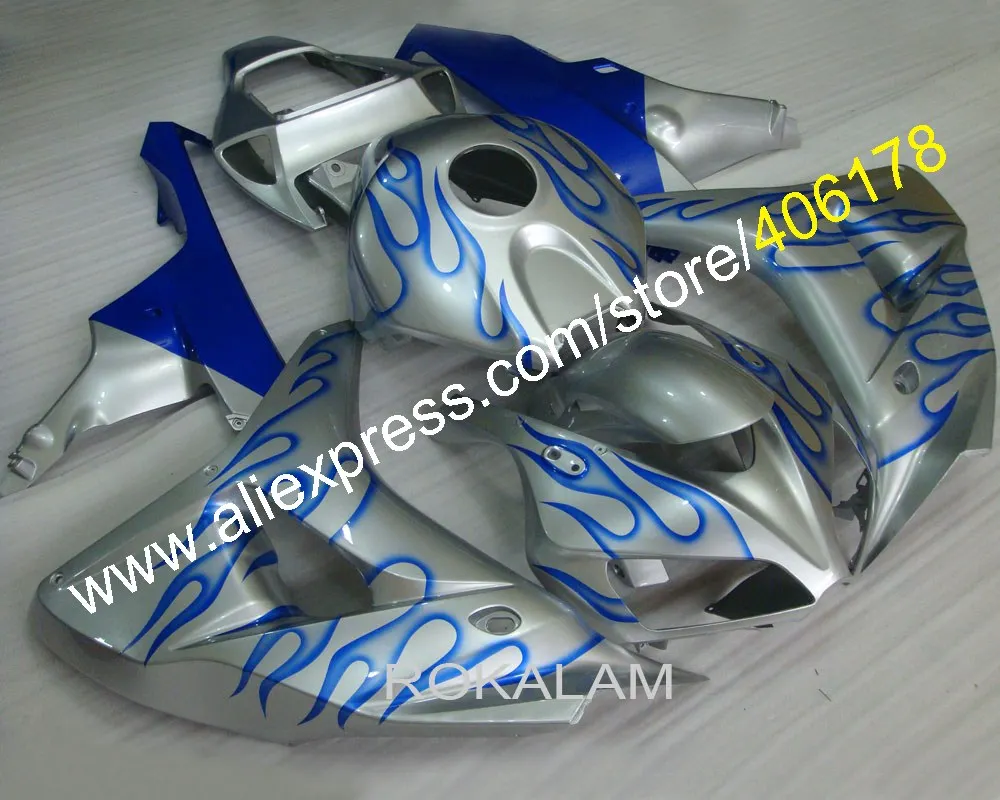 

For Honda CBR1000RR 2006 2007 CBR-1000RR 06 07 Blue Flame Silver Sports Motorcycle Fairings (Injection Molding)