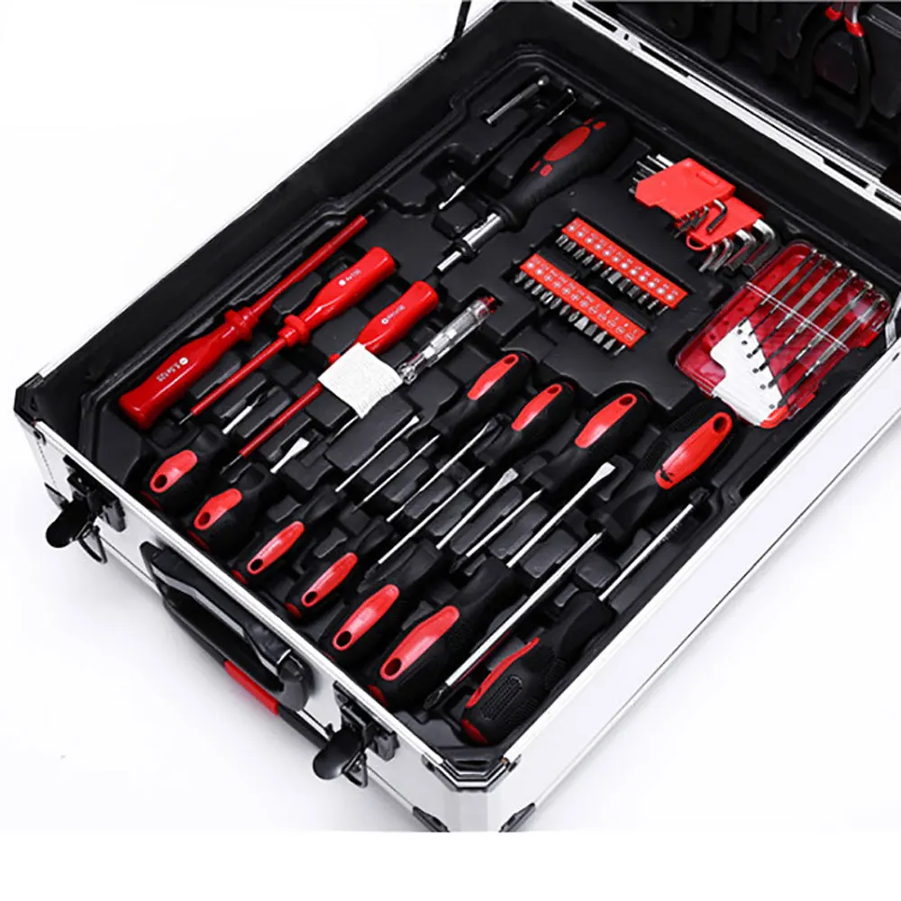 Portable Automotive Sheet Metal Tools 187 Combination Hardware Tool Trolley Type Outer Box Complete Set Car Repair Hardware Tool