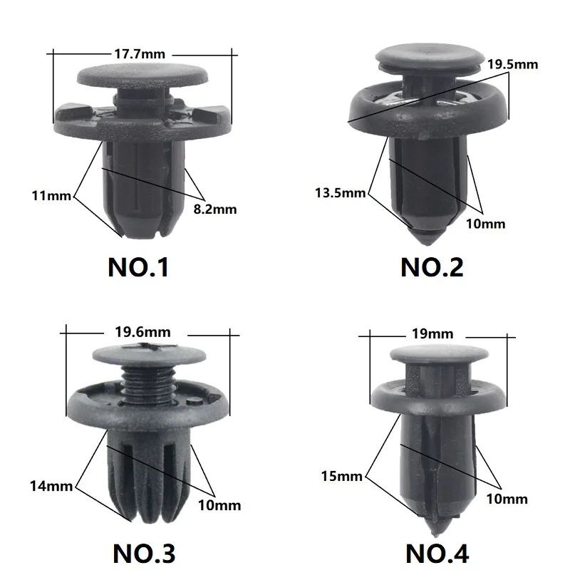 50 Stück Auto-Stoßstangen-Clips, Einsteck-Expansionsbefestiger für 8mm-15mm Löcher, Kotflügel Vorne und Hinten, Stoßstangen-Nieten zur Installation – Detail 2