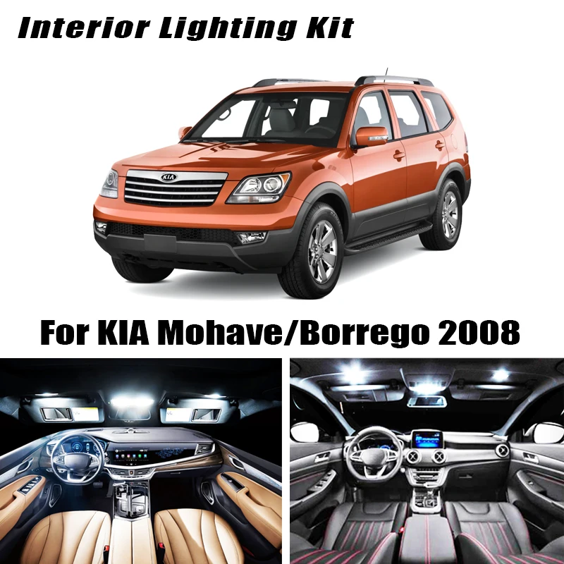 

11pcs Car LED Light Bulbs for KIA Mohave from 2008 ,Canbus White Interior Lightfor KIA Borrego 2008 up Dome Light
