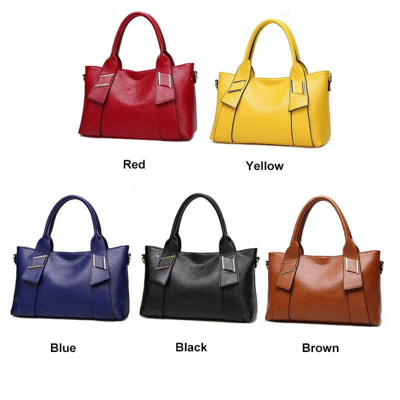 Yellow Handbag Women Tote Bag PU Leather Blue Hand Bag Black Famous Brand Women Messenger Bag Luxury Designer Bolsa Feminina